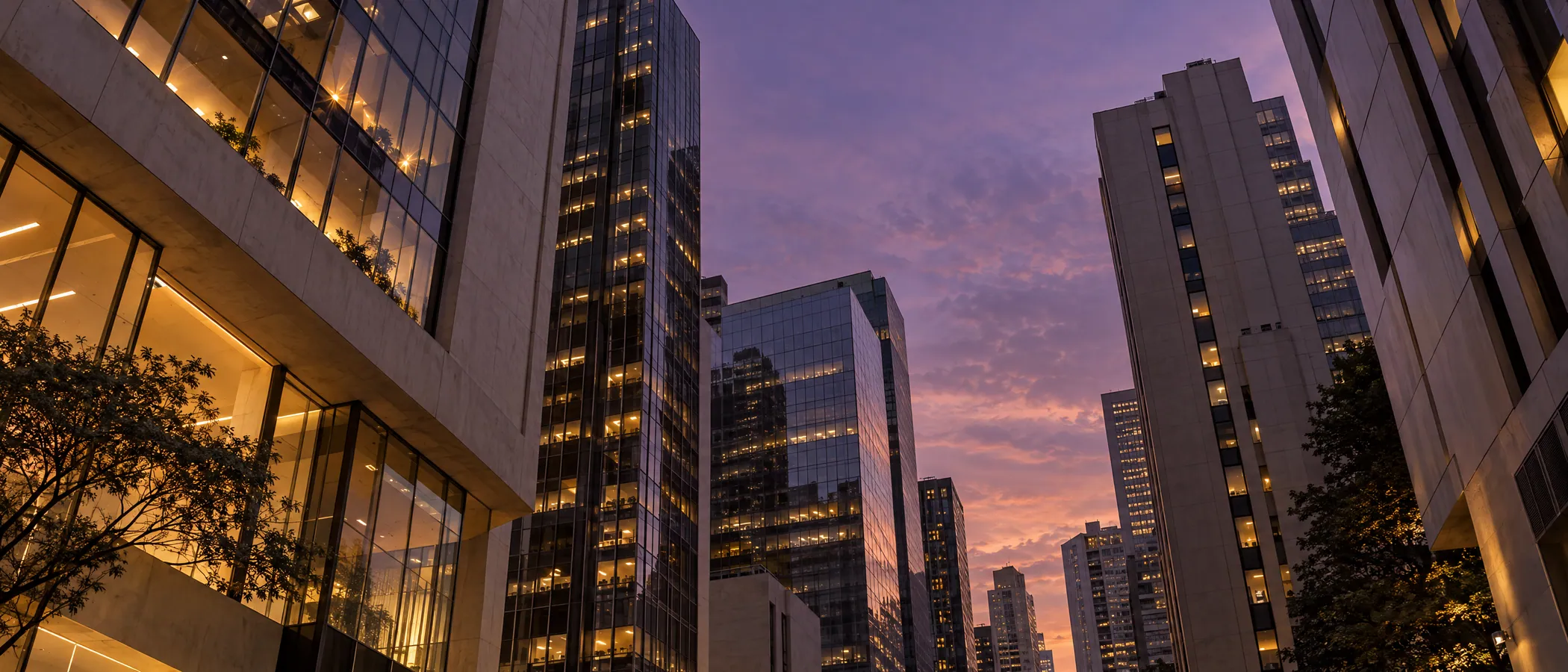 Contemporary São Paulo architecture at dusk
